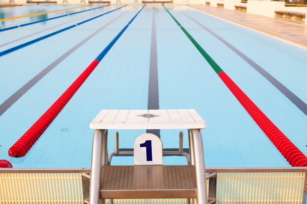 Outdoor Swimming Pool And Clearly Marked Lanes